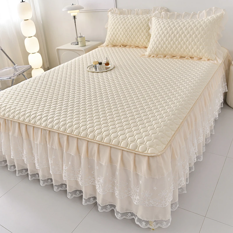 夏季小清新简约床裙款乳胶凉席少女心儿童家用单人空调席可水