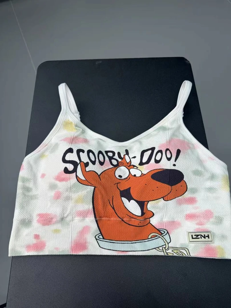 励志女孩大码运动一体罩杯可调节肩带运动背心 印花系列