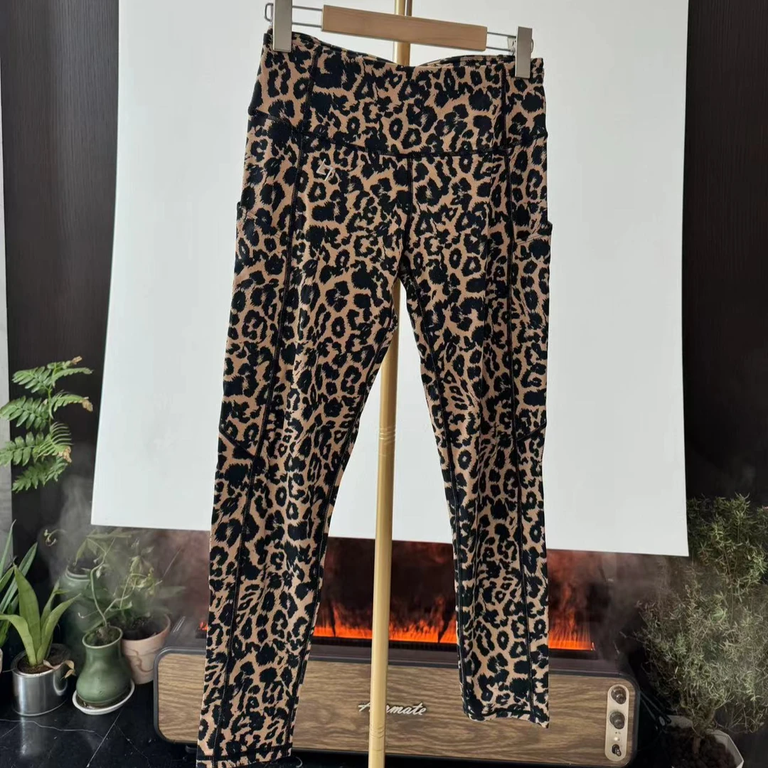 大码豹纹系列带口袋九分KZ-暗豹纹