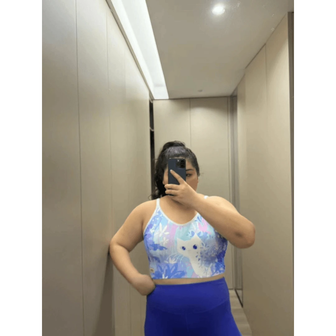 励志女孩大码运动速干一体罩杯可调节肩带印花系列运动文胸