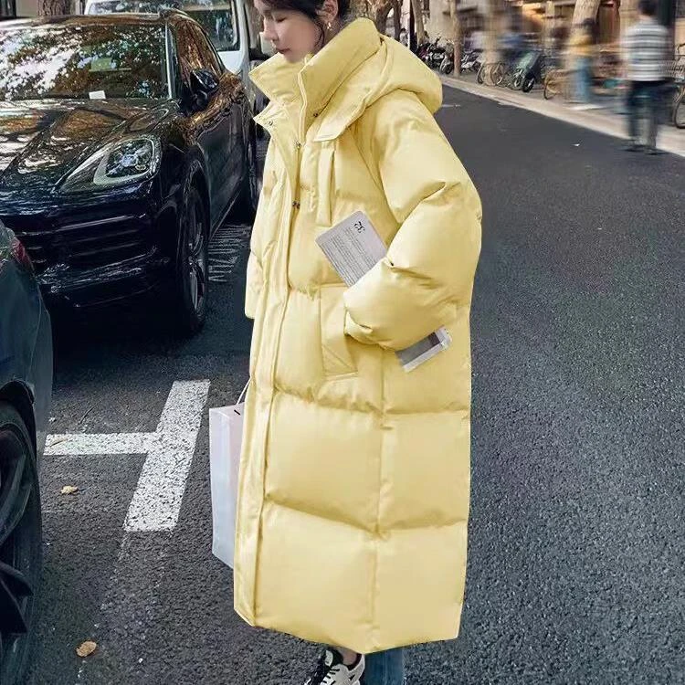 棉服女过膝新款韩版宽松中长款2025棉袄冬季加厚保暖棉衣学生外套