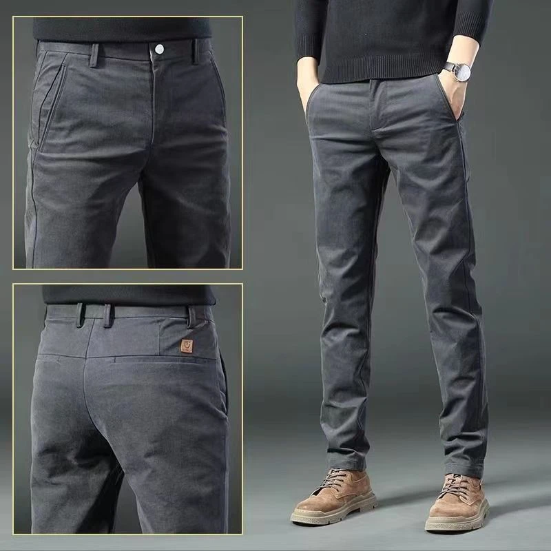 香港高端秋冬季男士休闲长裤子修身直筒透气2025新款商务男装西裤