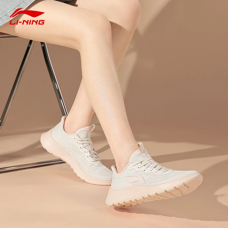 李宁跑步鞋女鞋2025春季新款轻便网面透气防滑跑鞋休闲鞋运动鞋子