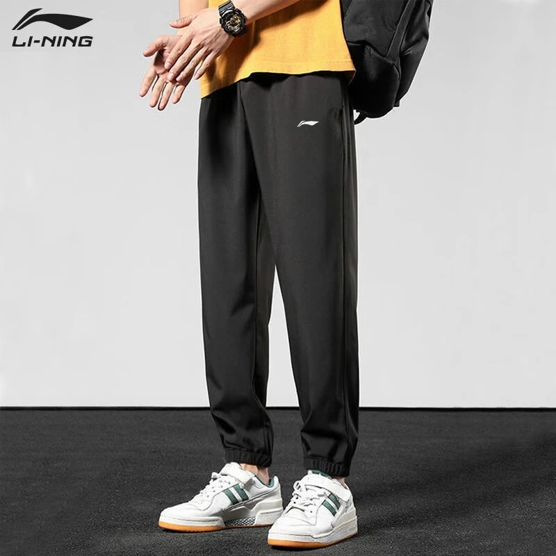 李宁运动裤速干长裤2025春季束脚薄款透气裤子弹力梭织卫裤休闲裤