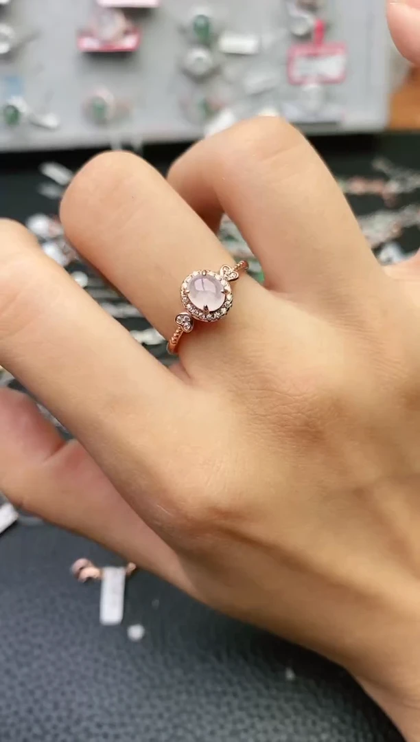 【闪购商品】翡翠戒指银S925镶嵌 纯天然A货翡翠戒指