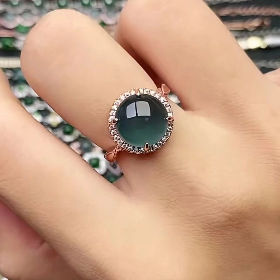 纯天然A货翡翠戒指