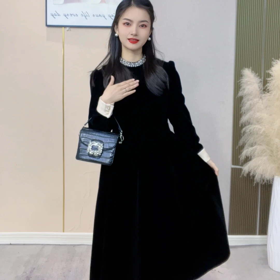 2024春季法式温柔甜美风气质修身收腰时尚显瘦女装连衣裙301