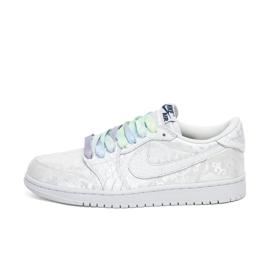 Nike耐克Air Jordan 1 Low雪花白国风刺绣时尚低帮男女【定制球鞋】