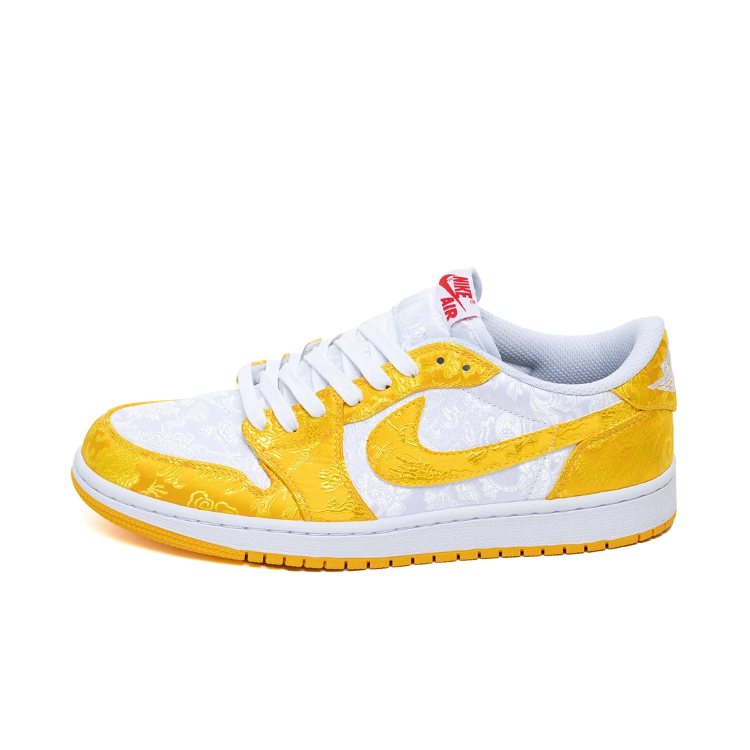 Nike耐克Air Jordan 1 Low芥末黄潮流刺绣低帮休闲鞋【定制球鞋】