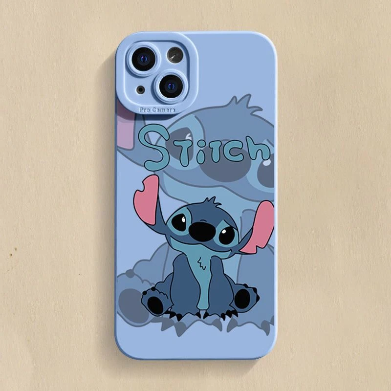 卡通可爱史迪仔适用苹果14promax手机壳15硅胶13pro/12情侣11潮流