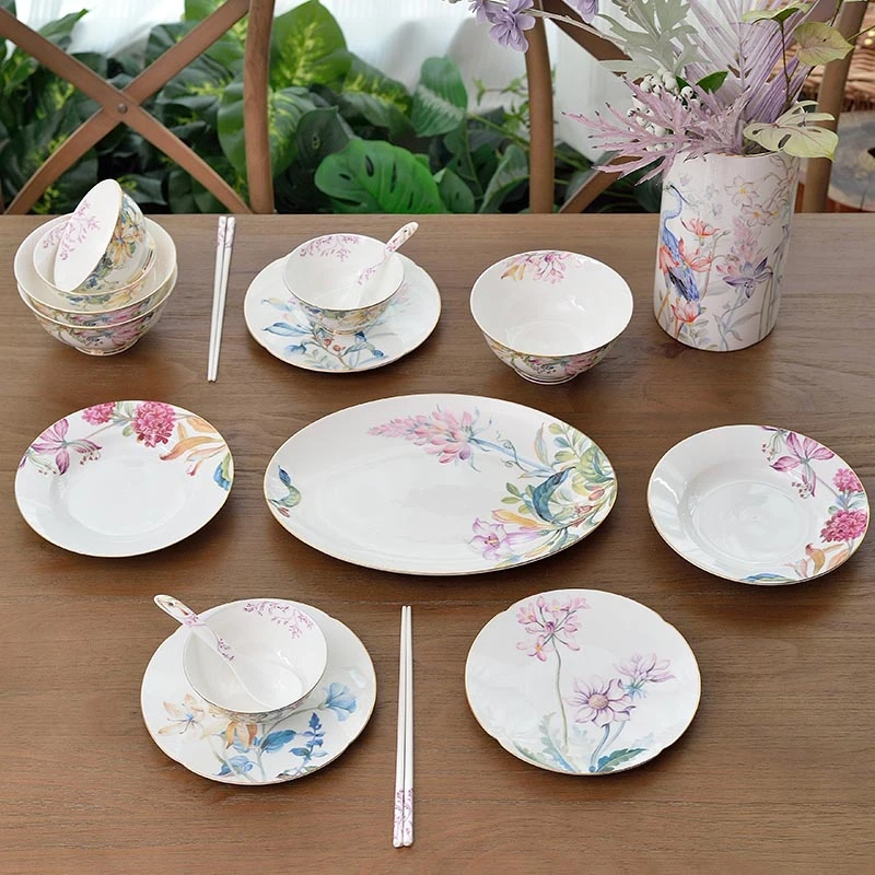 兔小姐(邂逅餐具)骨瓷6寸点心盘8寸汤菜盘10.5寸盘13寸鱼盘餐桌