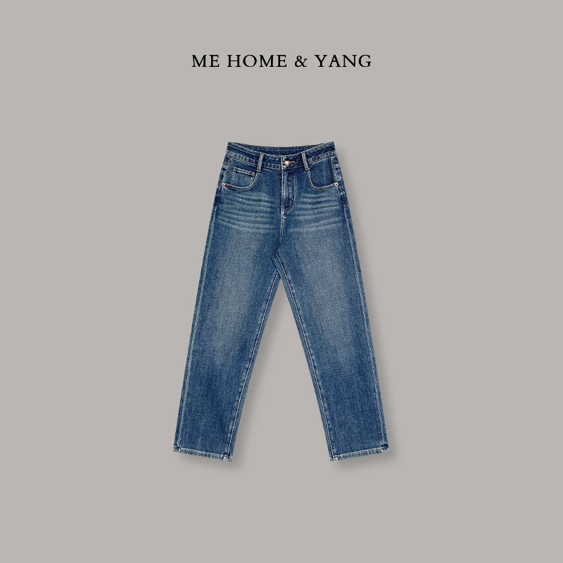 ME【弹力法棍裤】劝退 轻奢通勤百搭宽松水洗显瘦牛仔裤24ME5781