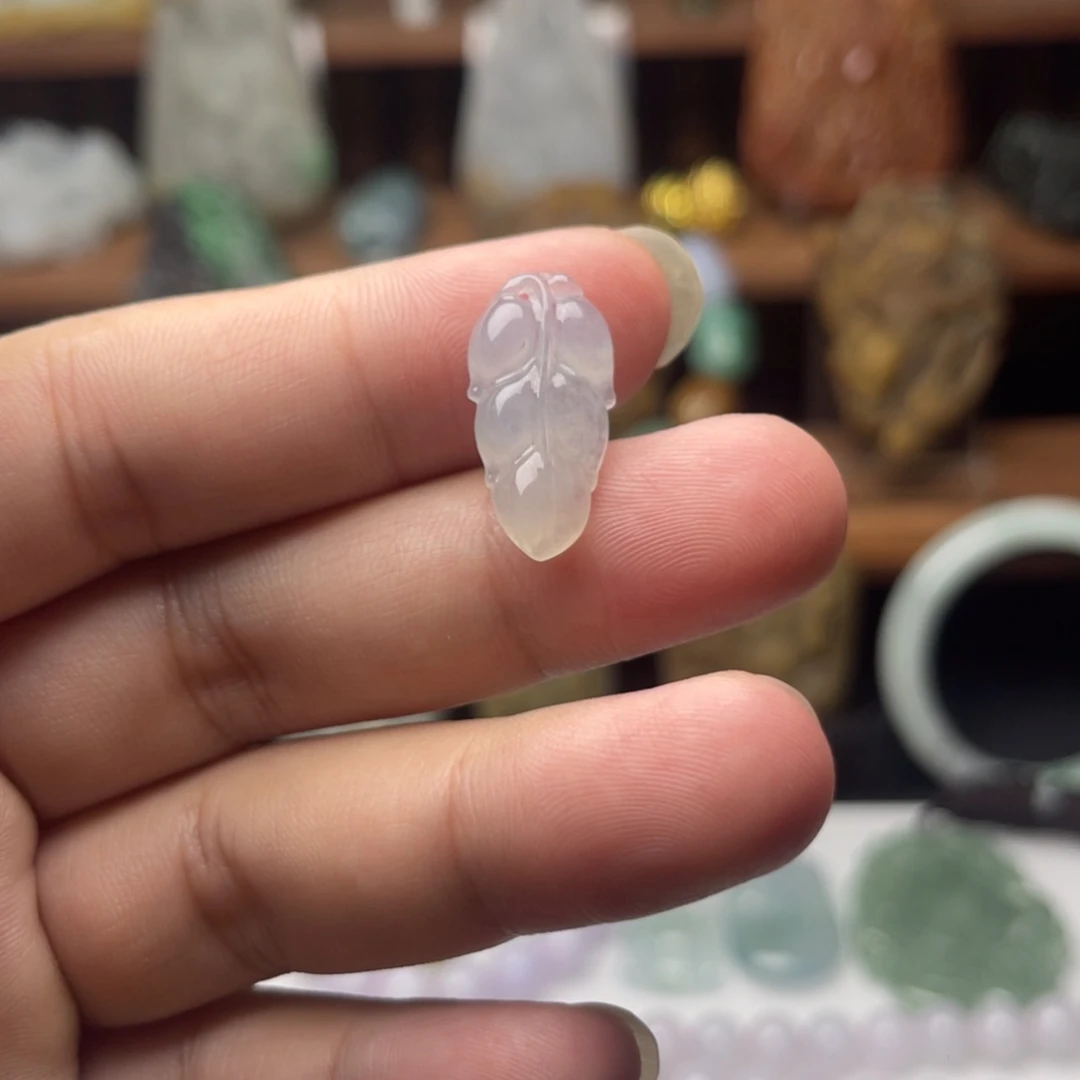 【闪购商品】定制翡翠18K金镶嵌叶子