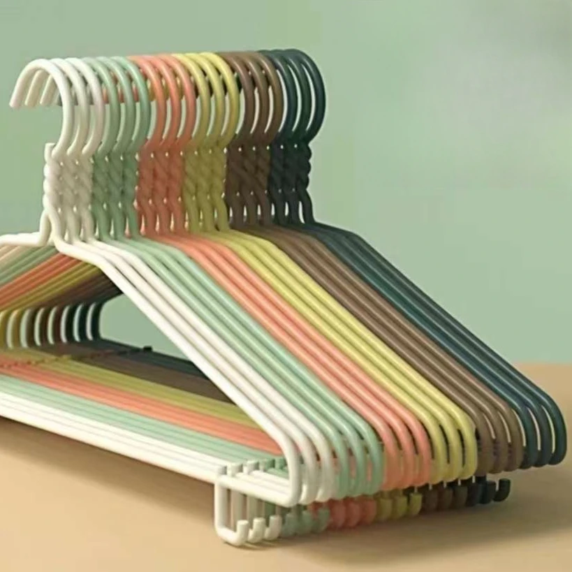 【粉丝专享】10只成人衣架铁制耐老化阳台衣撑家用衣服架防滑晒衣架