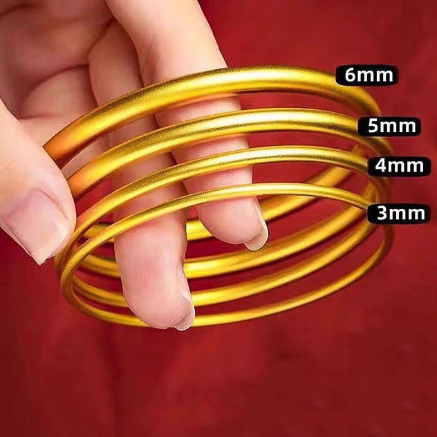 合金手镯 不掉色洗澡可戴古法传承磨砂素圈简约实心手环镯子礼物