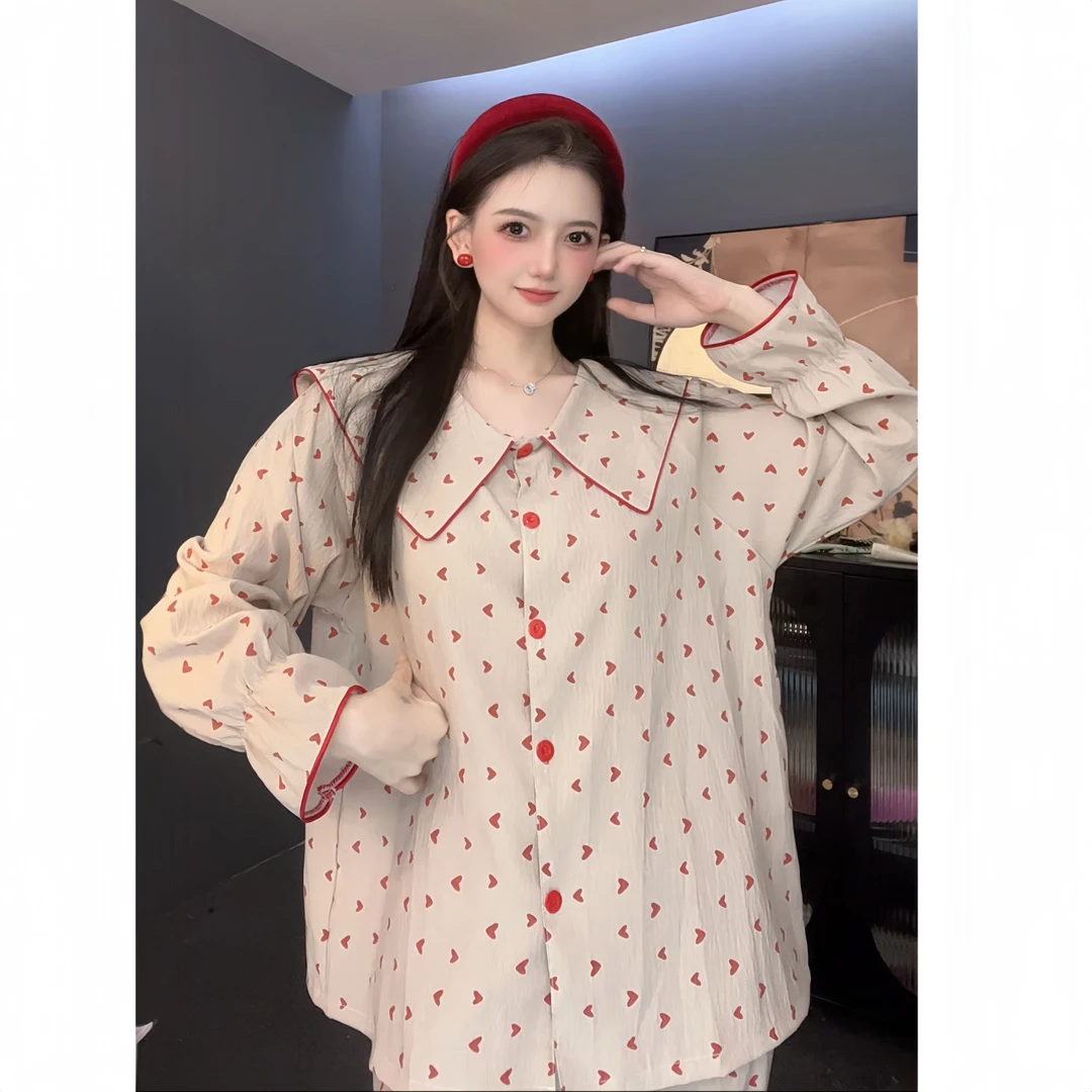 【心动讯号】云朵棉重工长袖睡衣套装女秋季小众可外穿两件套家居服