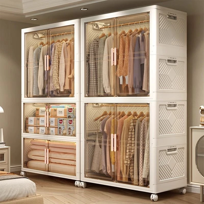 免安装儿童衣柜大容量婴儿衣物整理柜可折叠多层收纳柜玩具储物箱