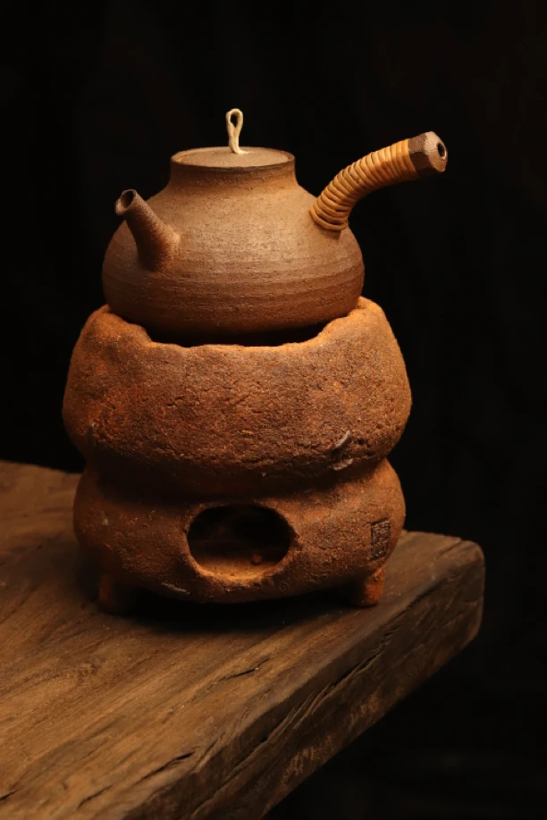 【纯手捏 粗陶螃蟹炉】炭火炉风炉煮茶电炭酒精多用防爆防裂户外