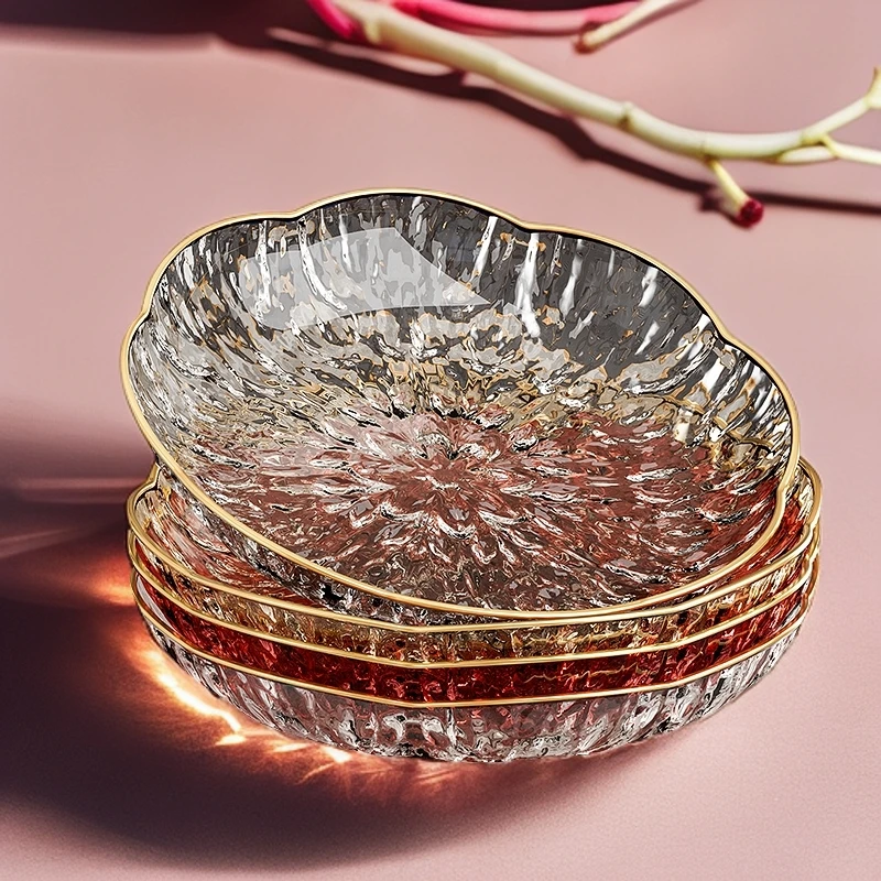 【金边冰漾果盘】大气高档网红创意水果盘子年轻人家用茶几客厅零食