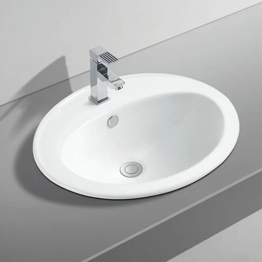 椭圆形圆形半嵌入式半台上盆洗手盆台中盆洗脸盆洗漱池