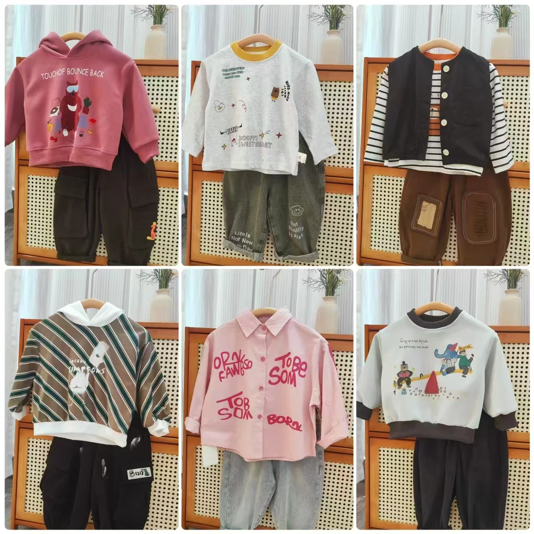 【101-199】2025男童秋款运动休闲韩版舒适宽松卫衣卫裤T恤外套帽衫