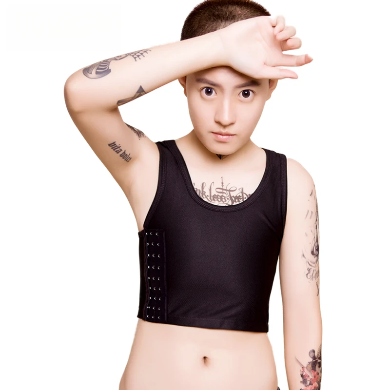 les束胸帅t超平短款无绷带加强cos裹胸塑胸衣大胸显小内衣女夏季