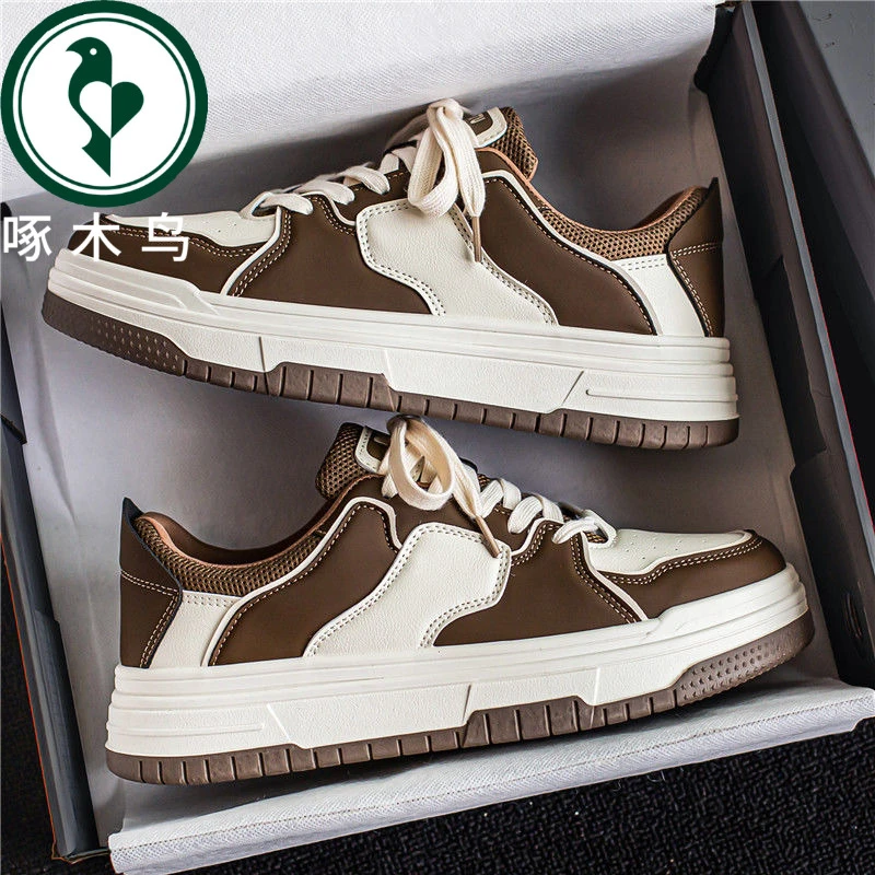 【正品】啄木鸟春季学生板鞋美式网红新款小众厚底ins潮百搭运动鞋