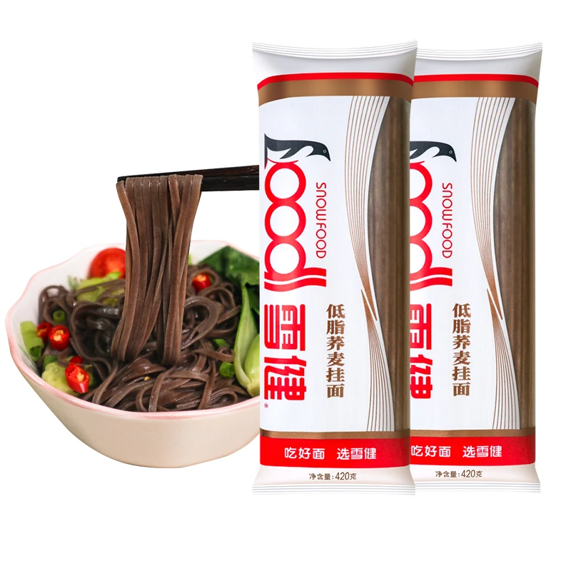 雪健420g*7低脂荞麦面汤面拌面方便面家用速食碳水营养低脂肪速食
