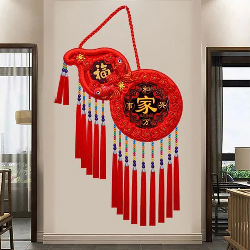 葫芦中国结挂件客厅福禄寿福字中国风新年装饰品客厅春节挂件编织