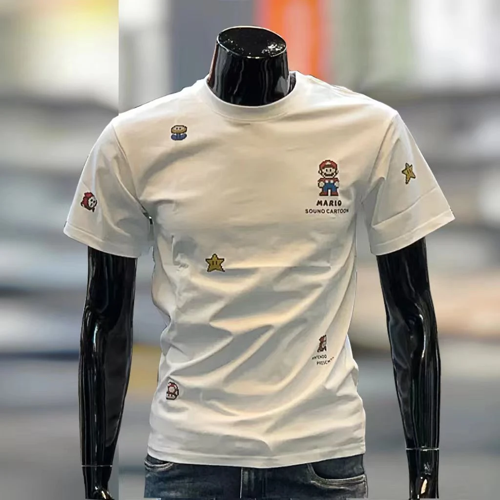 潮尚 印花t恤男短袖夏季薄款韩版潮流修身百搭男装上衣网红体恤衫