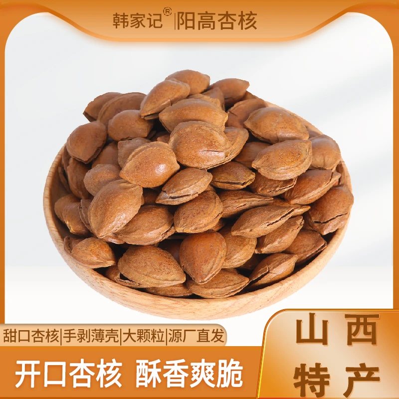 韩家记阳高杏核250g巴旦木杏仁核坚果原味杏核解馋大颗休闲小零食