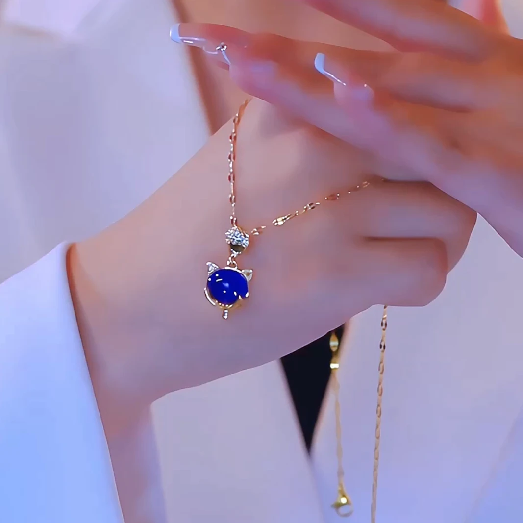 钛钢项链 轻奢时尚变色小狐狸项链百搭气质锁骨链不掉色梦幻素款