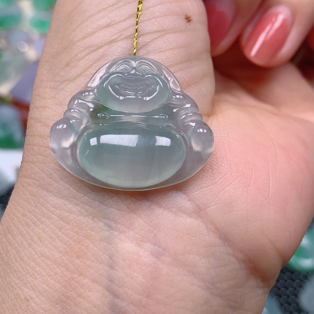 缅甸天然A货翡翠， 冰晴佛公267/913尺寸24-27.8-5.7