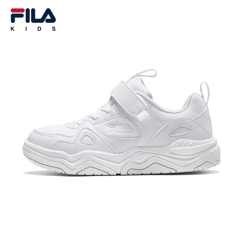 FILA斐乐儿童时尚户外休闲百搭男童白鞋中大童运动鞋K65B331302