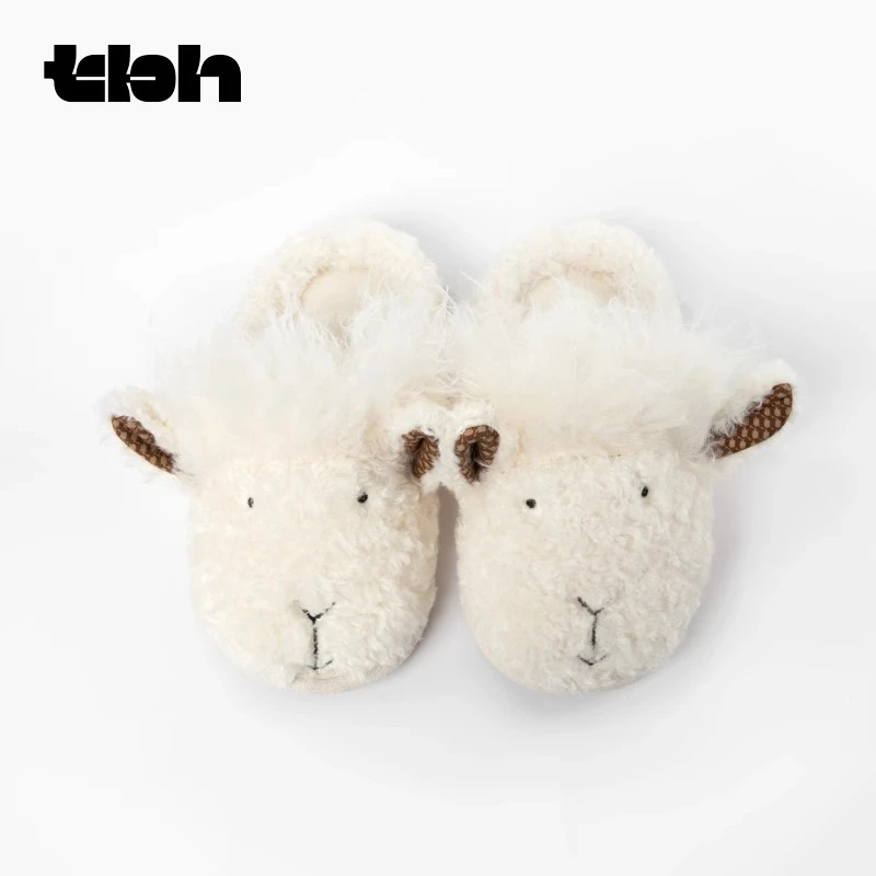tbh野兽派家居人造羊毛羊崽拖鞋冬季室内外小羊造型可爱拖鞋dr
