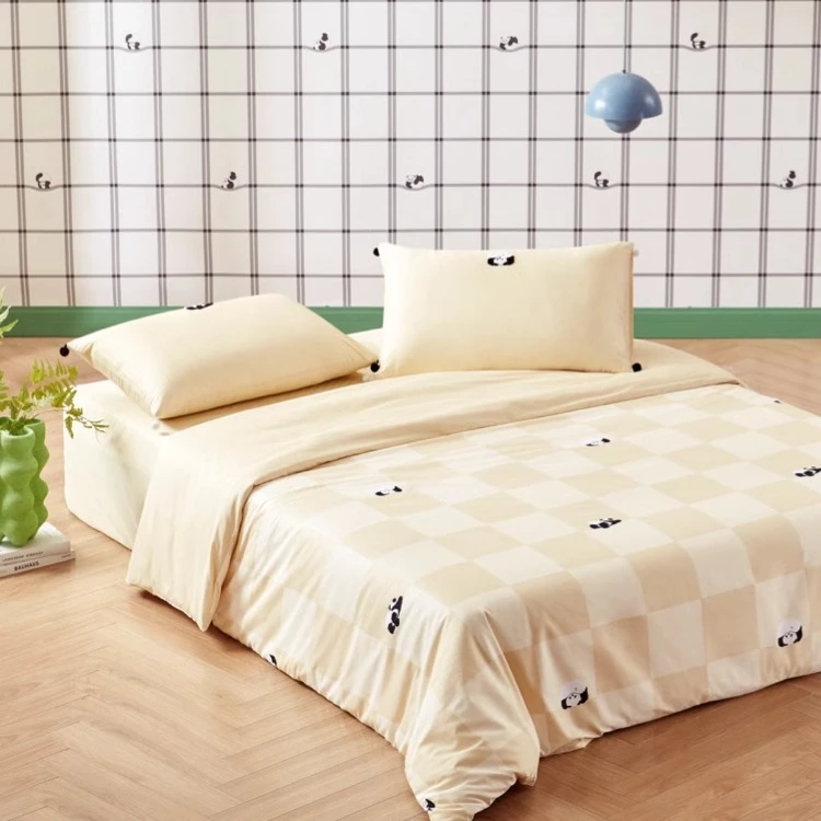 【热卖爆款】tbh野兽派家居三/四件套熊猫嘭嘭60支全棉缎纹印花床品