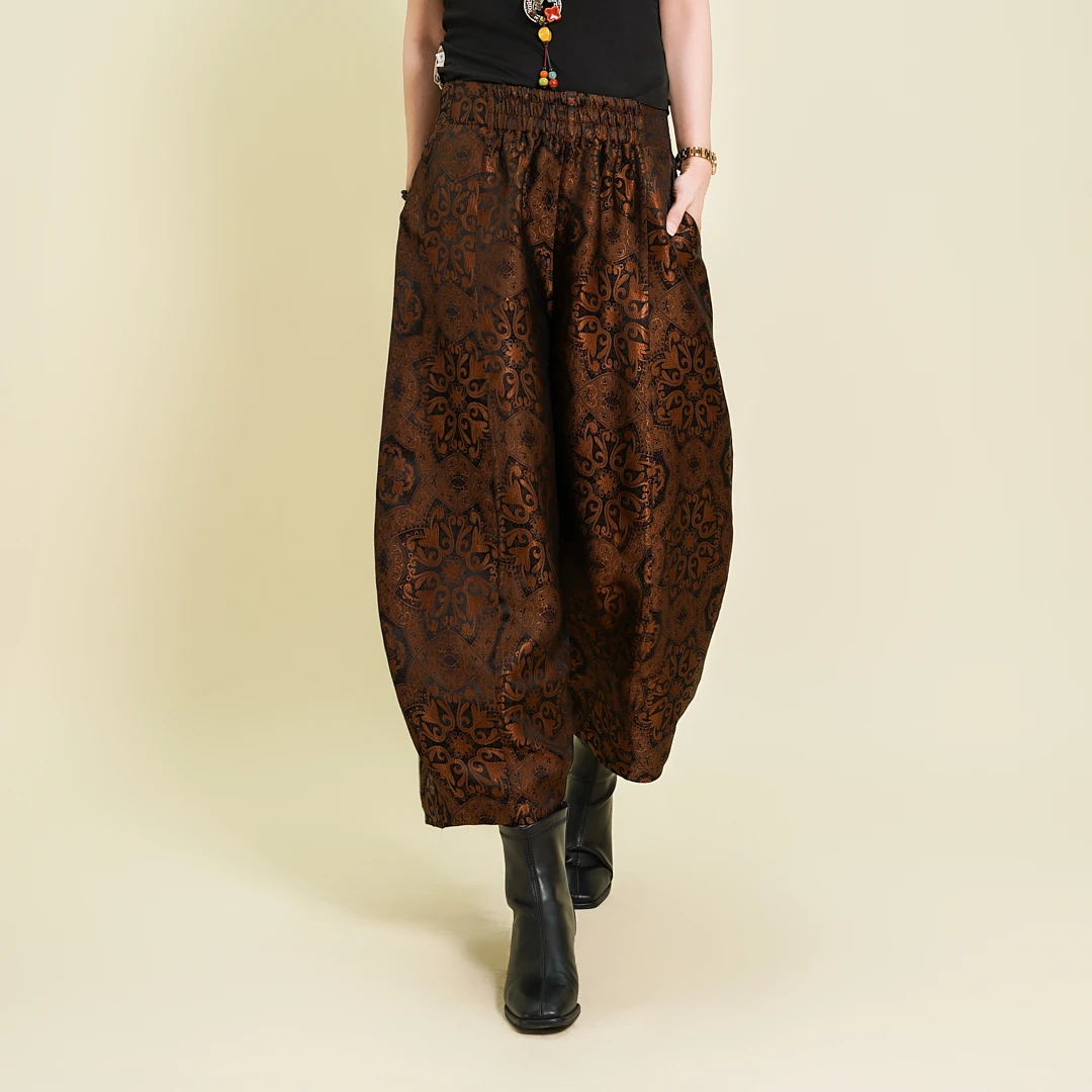 【大福裤】2024新款香云纱大码重磅香云纱垂感休闲裤子