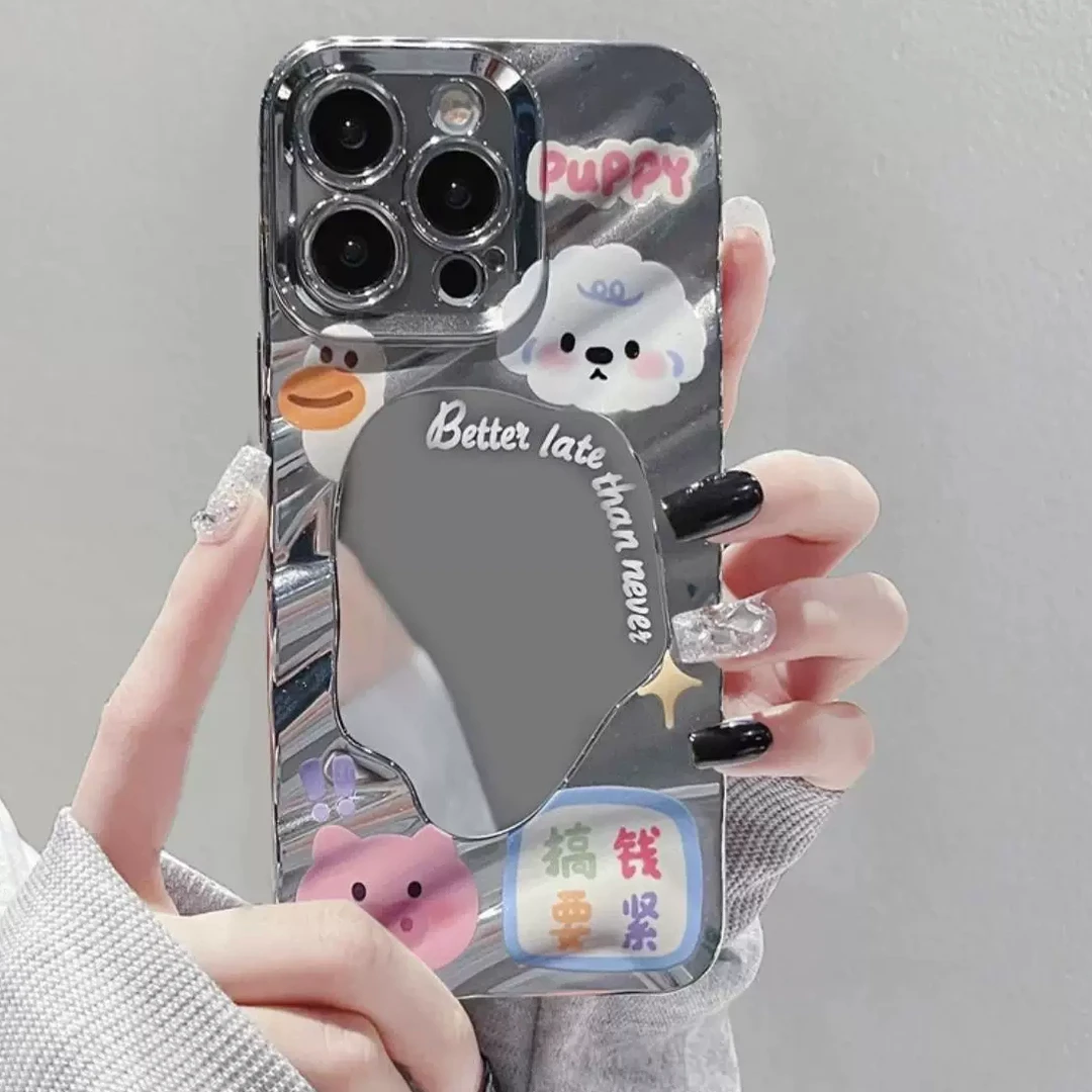 高级感ins水波纹电镀银镜面手链适用苹果15promax手机壳iphone14