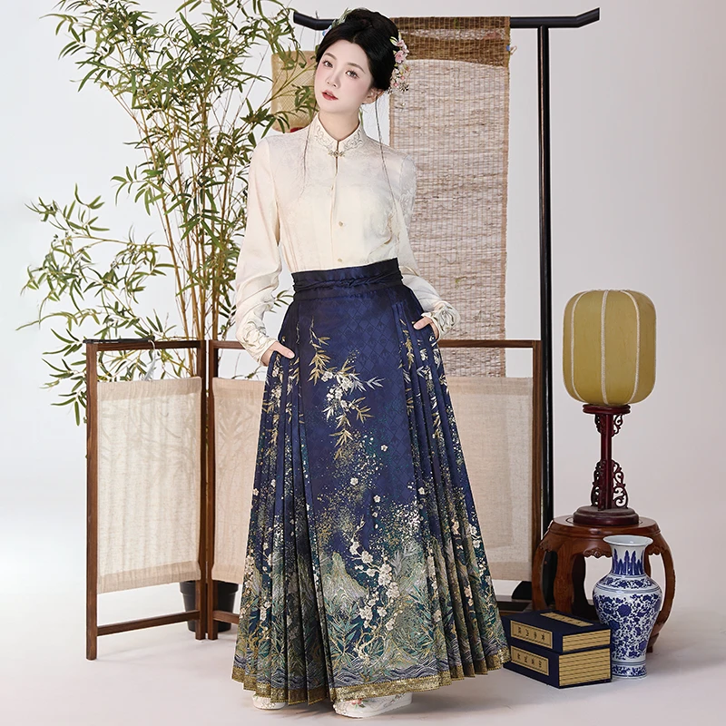 汉馥【山河令】华服兴原创重工马面裙汉服高端显瘦中国风织金仿妆花
