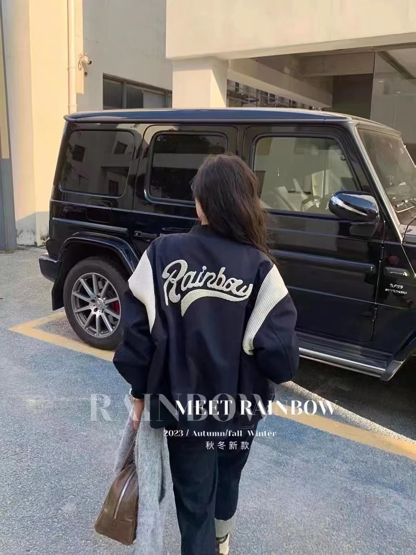 309冬季百搭厚外套时尚网红保暖休闲女外套短款上衣秋冬秋季拼接