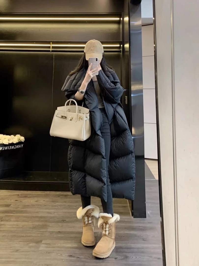 【张柏芝同款】气质95白鹅绒高级感时尚宽松小个子中长款羽绒服888