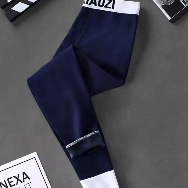 秋冬季加绒加厚保暖裤男士秋裤男芭比裤简约防风防寒保暖贴身长裤