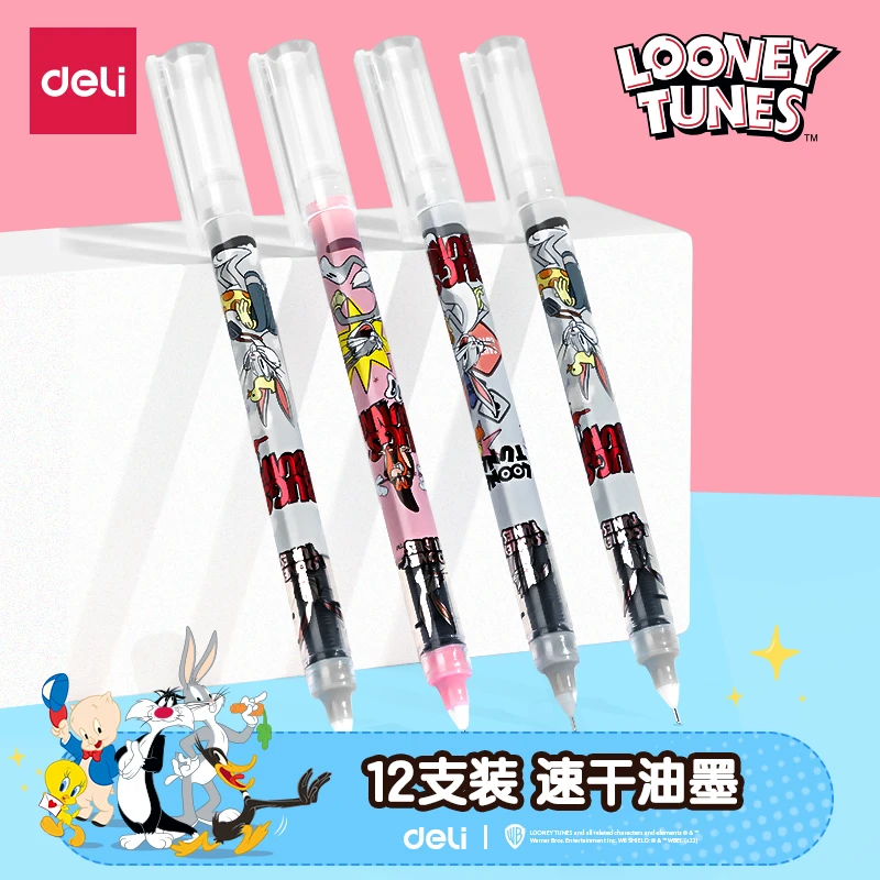 Deli/得力【得力正品】SF109直液式走珠笔速干黑色兔巴哥联名款