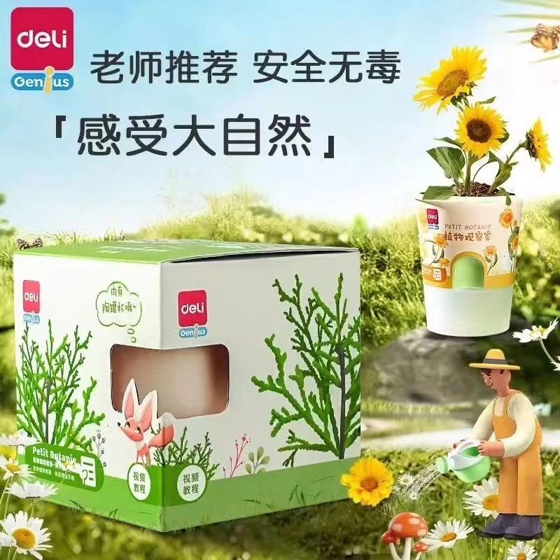 得力74389植物栽培儿童幼儿园盆栽材料包手工亲子植树