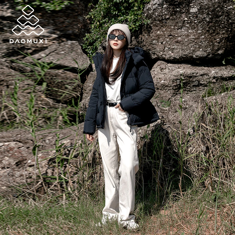 道木熙【瑕疵款建议慎拍可退不可换】连帽小个子休闲保暖白鸭绒外套