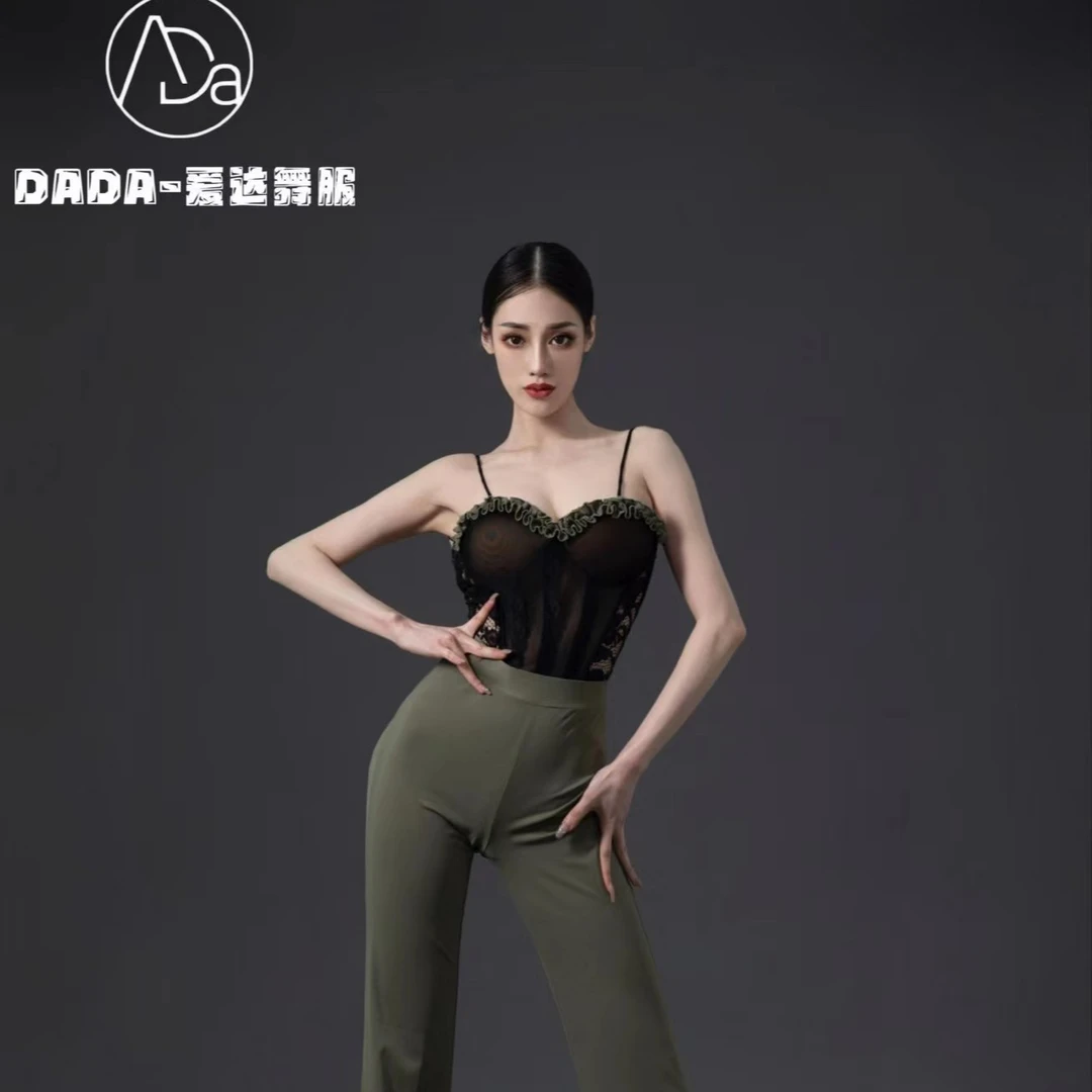 鲸艺舞服显瘦遮肉吊带和喇叭裤套装上衣S26 裤子S27拉丁舞连体