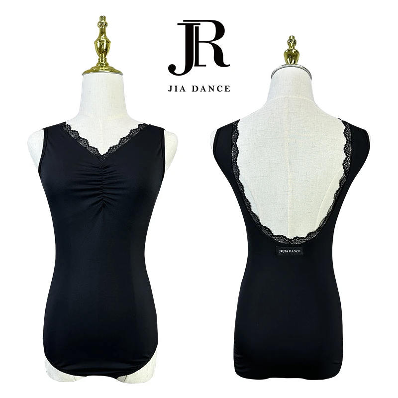JR116性感显瘦单件时尚棉蕾丝牛仔露背吊带拉丁舞上衣自带胸垫
