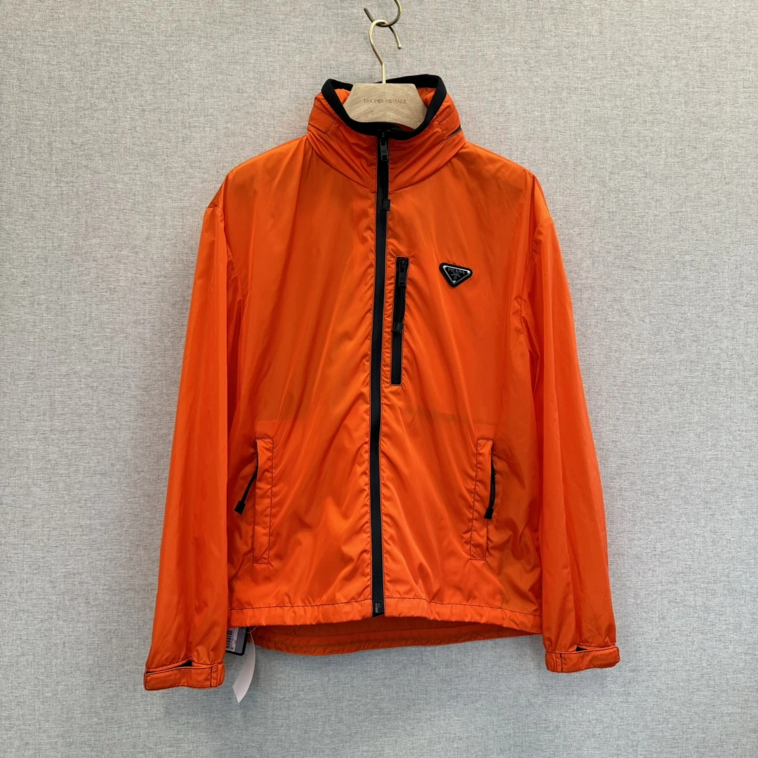 全新未使用 Prada/普拉达 女士橙色经典三角标夹克 WCO30031