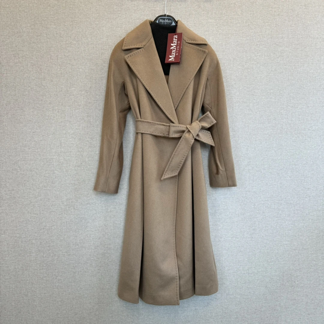 未使用 MaxMara Maxmara studio umido 女士咖色大衣 Woc20041