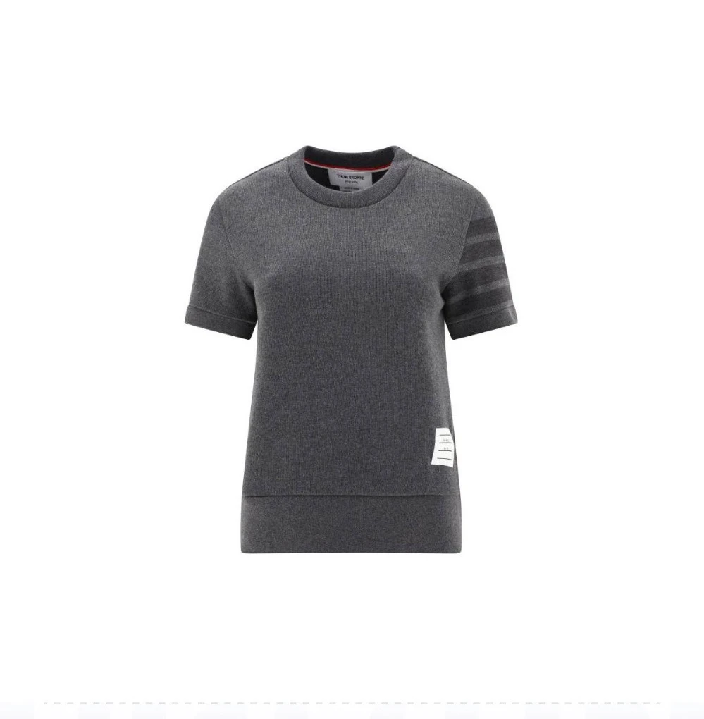 全新未使用 THOMBROWNE Thom Browne 女士深灰色条纹短袖WLS10005